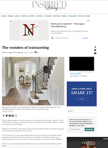 The Wonders of Wainscoting, Omaha.com, May 2018